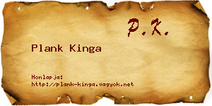 Plank Kinga névjegykártya