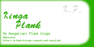 kinga plank business card